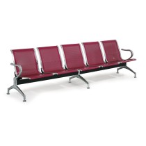Kovová lavica do čakární STRONG, 5-sedadlo, červená