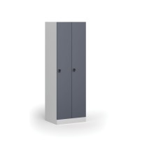 Kovová šatní skříňka, 2-dveřová, 1850 x 600 x 500 mm, kódový zámek, tmavě šedé dveře