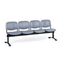 Kožená lavica do čakární VIVA, 4-sedadlo, sivá