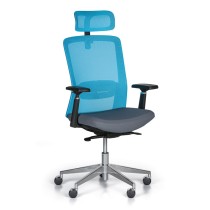 Krzesło biurowe BACK, niebieske/szare
