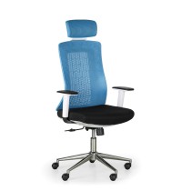 Krzesło biurowe EDEN, niebiesko/białe