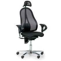 Krzesło biurowe EXETER NET z zagłówkiem, czarne