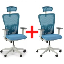 Krzesło biurowe GAM, 1+1 GRATIS, niebieskie