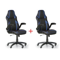 Krzesło biurowe GAME 1+1 GRATIS, czarny/niebieski