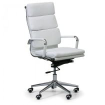 Krzesło biurowe KIT, skóra, biały