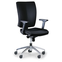 Krzesło biurowe LEON PLUS, czarny - stalowy krzyż