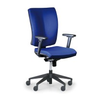 Krzesło biurowe LEON PLUS, niebieski - z podłokietnikami