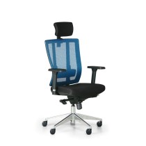 Krzesło biurowe METRIM, czarny/niebieski