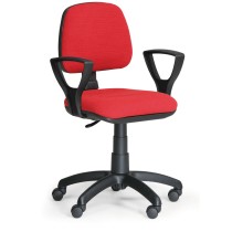 Krzesło biurowe MILANO z podłokietnikami, czerwone