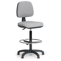 Krzesło biurowe MILANO z podnóżkiem, podwyższone, ślizgacze, szare