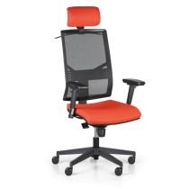 Krzesło biurowe OMNIA z zagłówkiem, pomarańczowe