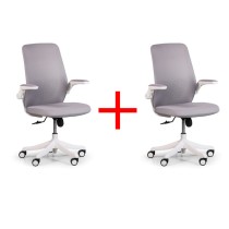 Krzesło biurowe z siatkowanym oparciem BUTTERFLY 1+1 GRATIS, szary