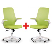 Krzesło biurowe z siatkowanym oparciem BUTTERFLY 1+1 GRATIS, zielony
