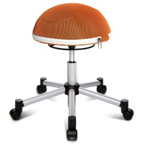 Krzesło dla zdrowych pleców HALF BALL, krzyż metalowy, pomarańczowa