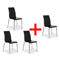 Krzesło do jadalni BELLA, czarny, 3+1 GRATIS