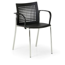Krzesło do jadalni plastikowe COFFEE BREAK, czarne