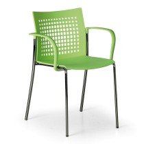Krzesło do jadalni plastikowe COFFEE BREAK, zielone