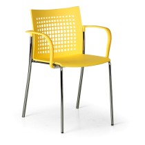 Krzesło do jadalni plastikowe COFFEE BREAK, żółte