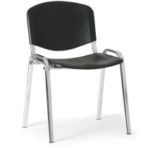 Krzesło plastikowe ISO, czarne, konstrukcja chrom