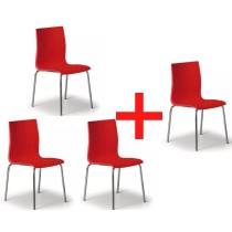 Krzesło plastikowe, metalowa konstrukcja MEZZO 3+1 GRATIS
