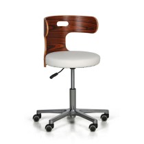 Krzesło robocze GINNY, kółka miękkie, białe