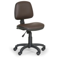 Krzesło robocze na kółkach MILANO bez podłokietników, permanentny kontakt, do miękkich podłóg, brązowe