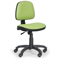 Krzesło robocze na kółkach MILANO bez podłokietników, permanentny kontakt, do miękkich podłóg, zielone