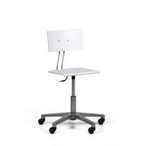 Krzesło robocze SALLY, niskie, na kółkach, białe
