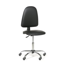 Krzesło robocze TORINO bez podłokietników, permanentny kontakt, kółka miękkie, czarne