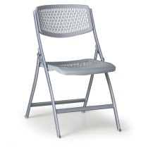 Krzesło składane z lakierowaną metalową konstrukcją CLICK, szare