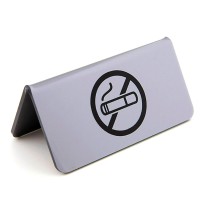 Kunststoff-Tischschild "Rauchen verboten", für selbstklebende Folien, 115x60 mm