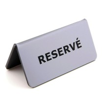 Kunststoff-Tischschild "reservé", für selbstklebende Folien, 115x60 mm