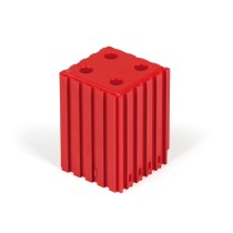 Kunststoff-Werkzeugkasten mit Zylinderschaft D8, Modul 5x5, 4 Kavitäten, rot