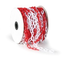 Kunststoffkette für Absperrpfosten, Länge 50 m, rot-weiß