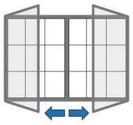 Magnetische Außenvitrine mit zweiflügligem Fenster, 1440 x 1000 mm, Rahmentiefe 60 mm