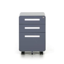 Metall-Schreibtischcontainer, Metall-Rollcontainer ROUND, 3 Schubladen