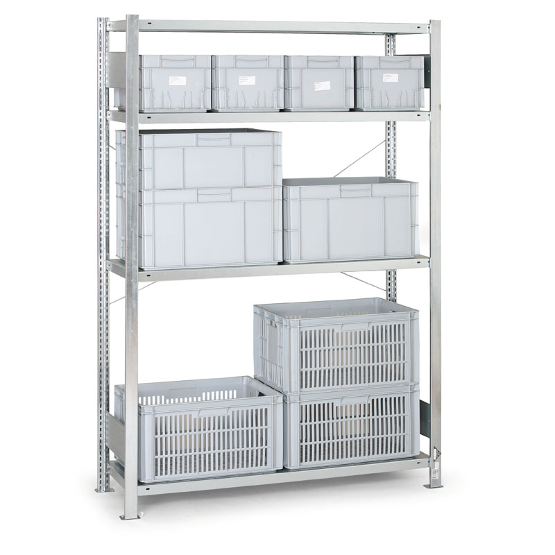 Metallregal CLIP, 230 kg, 2000 x 1300 x 600 mm, Grundregal