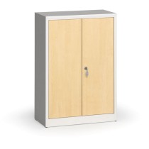 Metallschrank, Aktenschrank mit lamin. Türen, 1150 x 800 x 400 mm, RAL 7035/Birke