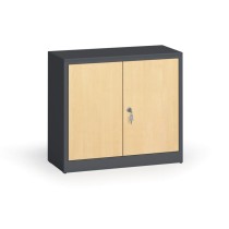 Metallschrank, Aktenschrank mit lamin. Türen, 800 x 920 x 400 mm, RAL 7016/Birke