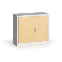 Metallschrank, Aktenschrank mit lamin. Türen, 800 x 920 x 400 mm, RAL 7035/Birke