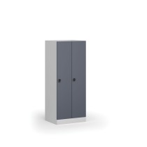 Metallspind, niedrig, 2-türig, 1500 x 600 x 500 mm, Codeschloss, dunkelgraue Tür