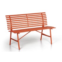 Metalowa ławka ogrodowa SPRING, pomarańczowa