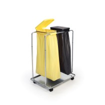 Mobiler Müllsackständer 70 / 120 l, schwarz + gelb 750 x 510 x 1020 mm