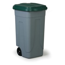 Mobilný odpadkový kôš na triedený odpad, popolnica 100 l, zelený vrchnák