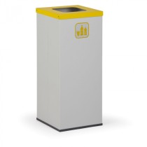 Mülleimer für mülltrennung, 50 L, ohne Innenbehälter, grau/gelb