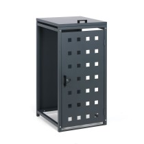 Mülltonnenbox mit Volumen bis 120 l, 114 x 57 x 62,3 cm, Anbau, grau