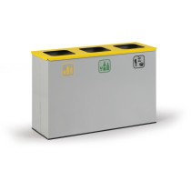 Mülleimer für mülltrennung, 3x Sackständer 60 l, grau/gelb