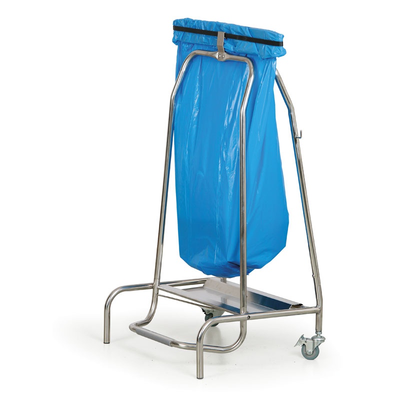 Müllsackständer aus EdelStahl, mobiler, 590 x 430 x 915 mm