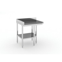 Narożny stół roboczy ze stali nierdzewnej, 900 x 700 x 850 mm