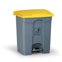 Nášlapný víceúčelový koš na odpadky 45 litrů, 390 x 360 x 590 mm, žlutá